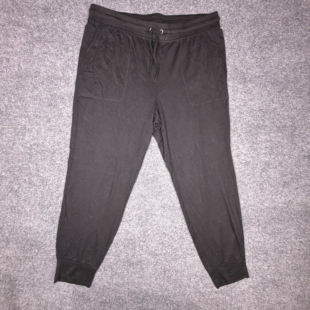 Splendid Womens Black Modal Blend Joggers Drawstring Lounge Pants XL RF8A160